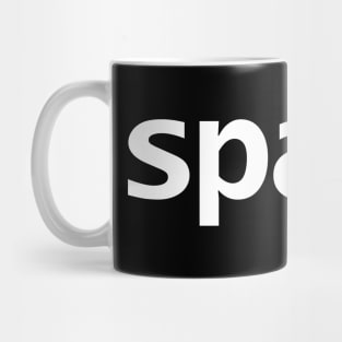 Minimal Typography Space White Text Mug